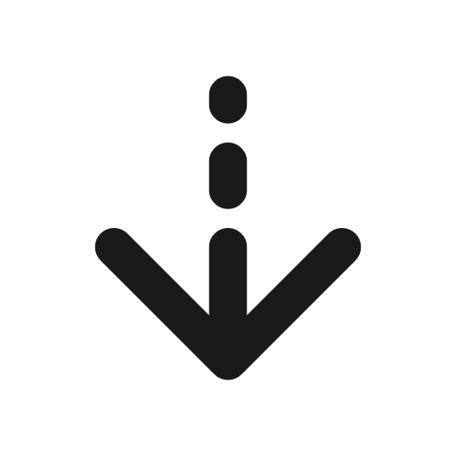 Arrow down dashed icon, line style, from Tabler Icons