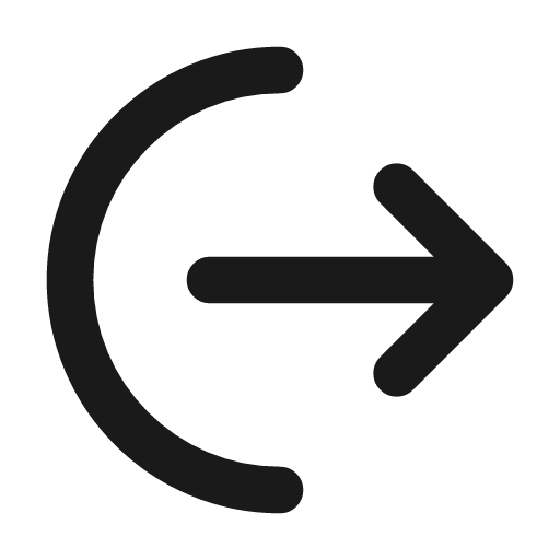 Arrow left from arc icon, line style, from Tabler Icons