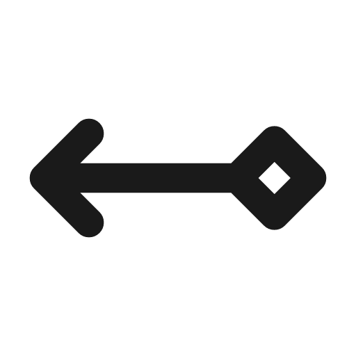 Arrow left rhombus icon, line style, from Tabler Icons