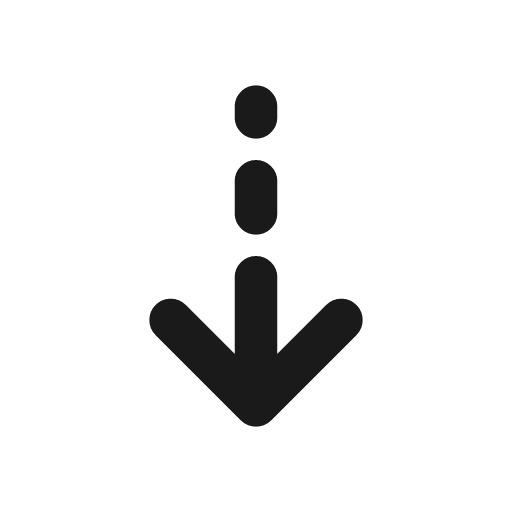 Arrow narrow down dashed icon, line style, from Tabler Icons