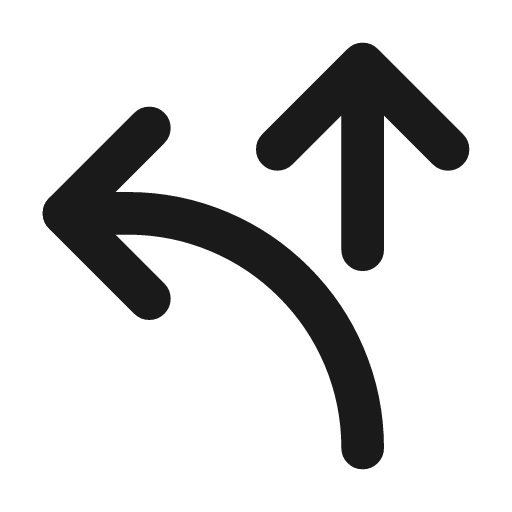 Arrow ramp left icon, line style, from Tabler Icons