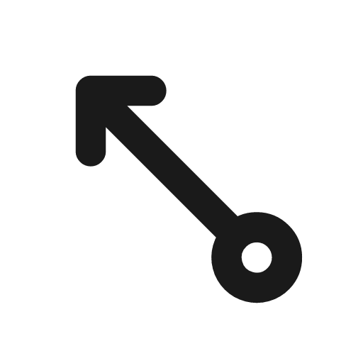 Arrow up left circle icon, line style, from Tabler Icons
