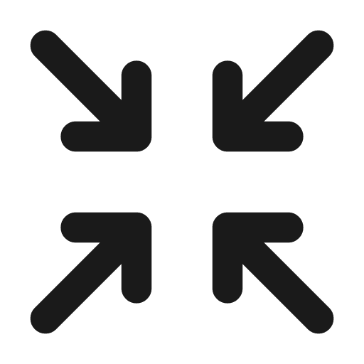 Arrows minimize icon, line style, from Tabler Icons