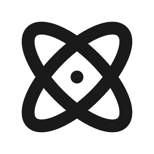 Atom icon, line style, from Tabler Icons