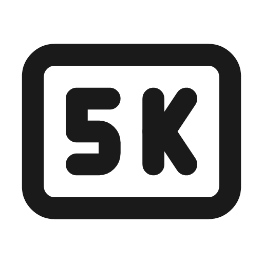 Badge 5k icon, line style, from Tabler Icons
