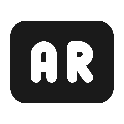 Badge ar filled icon, filled style, from Tabler Icons