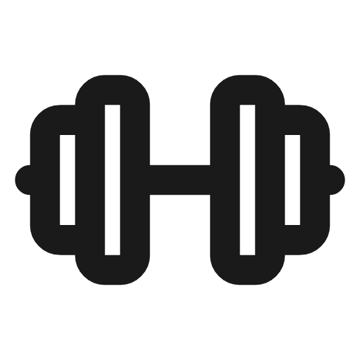 Barbell icon, line style, from Tabler Icons