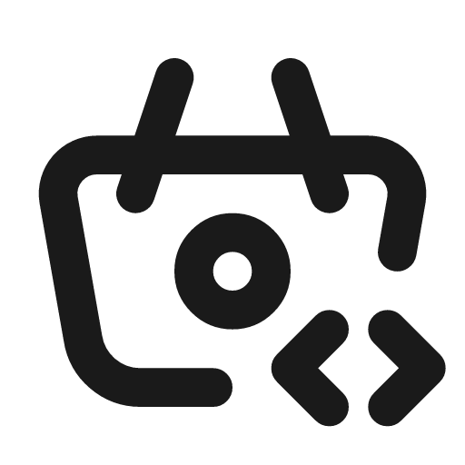 Basket code icon, line style, from Tabler Icons