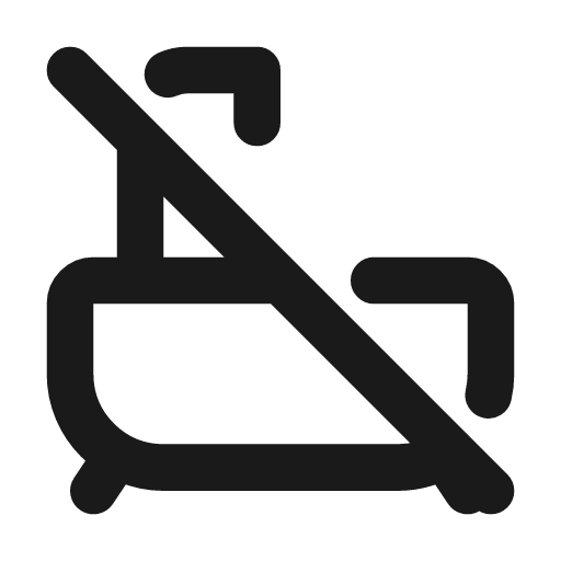 Bath off icon, line style, from Tabler Icons