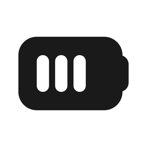 Battery 3 filled icon, filled style, from Tabler Icons
