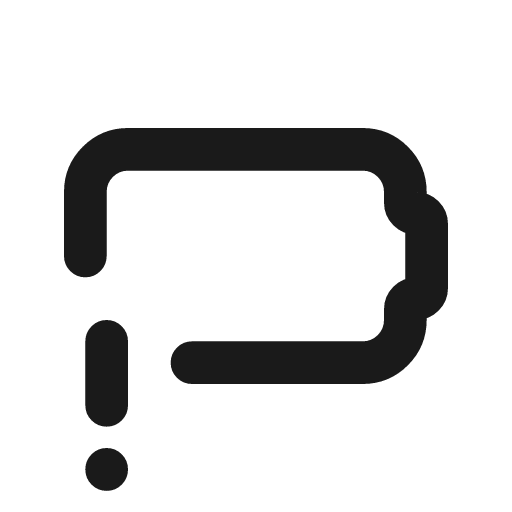 Battery exclamation icon, line style, from Tabler Icons