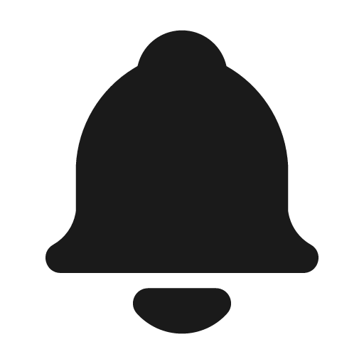 Bell filled icon, filled style, from Tabler Icons