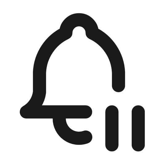 Bell pause icon, line style, from Tabler Icons