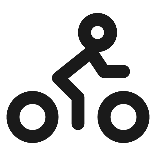 Bike icon, line style, from Tabler Icons