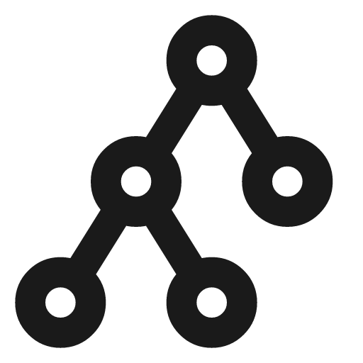 Binary tree icon, line style, from Tabler Icons
