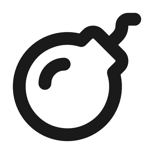 Bomb icon, line style, from Tabler Icons