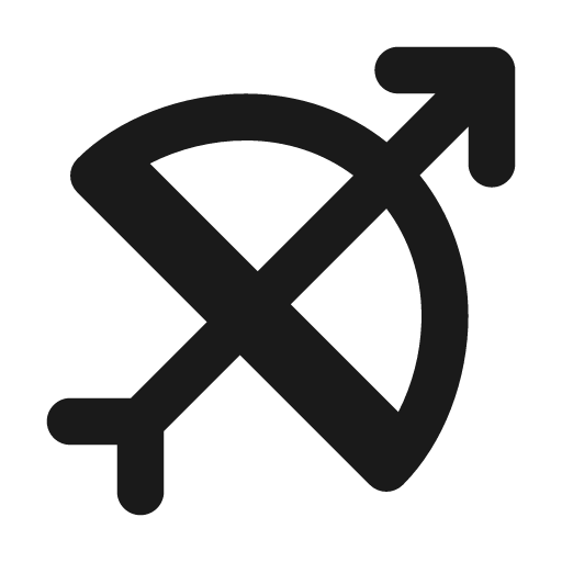 Bow filled icon, filled style, from Tabler Icons