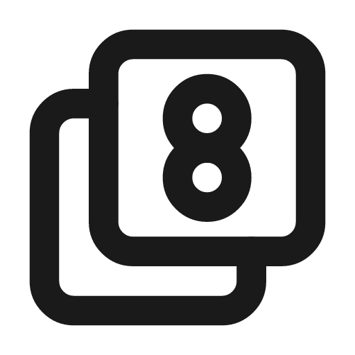 Box multiple 8 icon, line style, from Tabler Icons