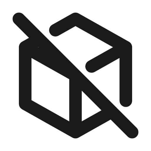 Box off icon, line style, from Tabler Icons