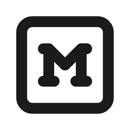 Brand medium icon, line style, from Tabler Icons