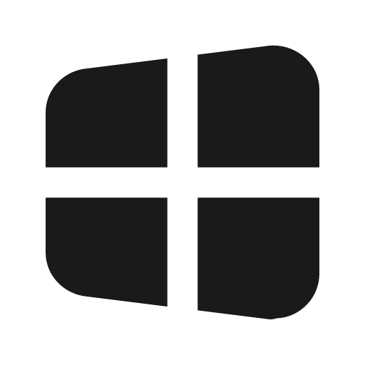 Brand windows filled icon, filled style, from Tabler Icons