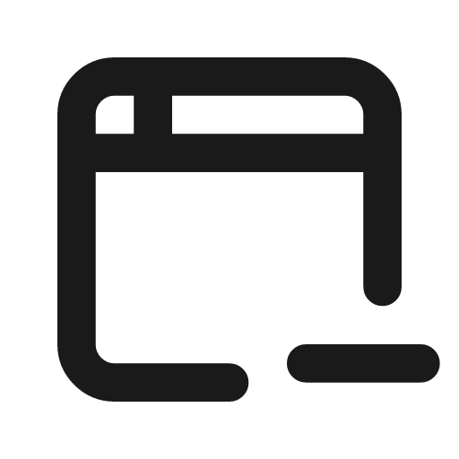 Browser minus icon, line style, from Tabler Icons