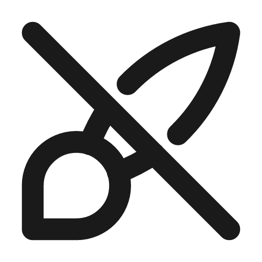 Brush off icon, line style, from Tabler Icons
