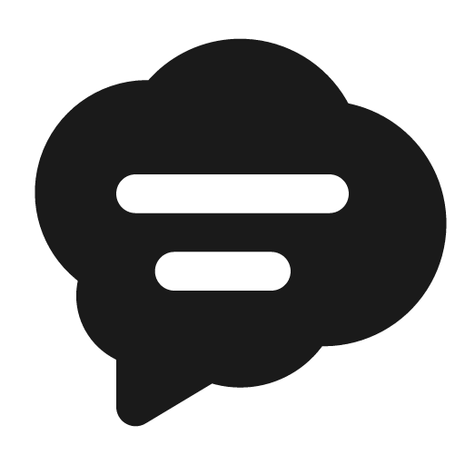 Bubble text filled icon, filled style, from Tabler Icons