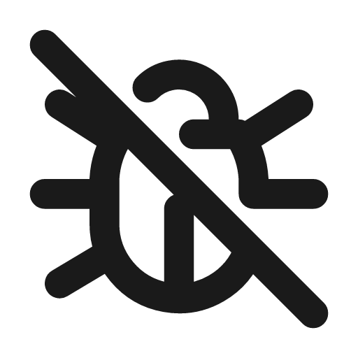 Bug off icon, line style, from Tabler Icons