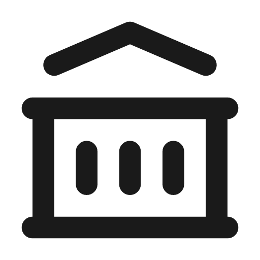 Building bank icon, line style, from Tabler Icons