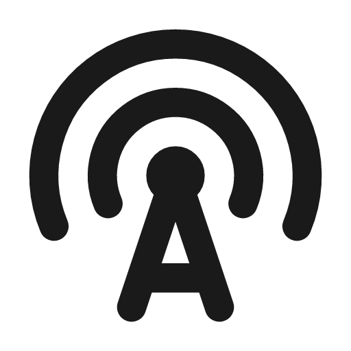 Building broadcast tower icon, line style, from Tabler Icons