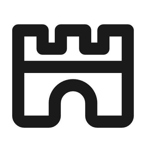 Building castle icon, line style, from Tabler Icons