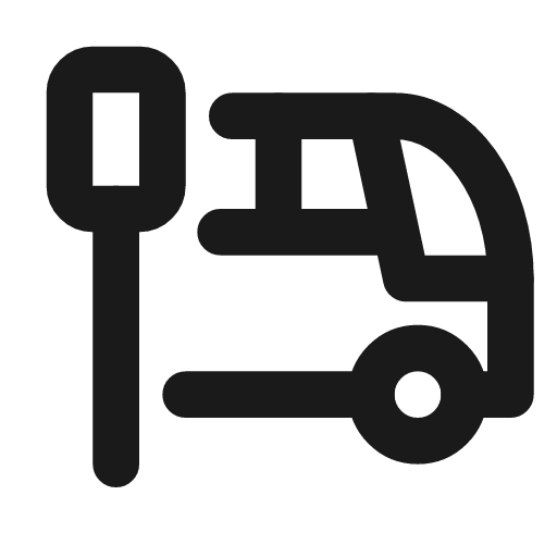 Bus stop icon, line style, from Tabler Icons