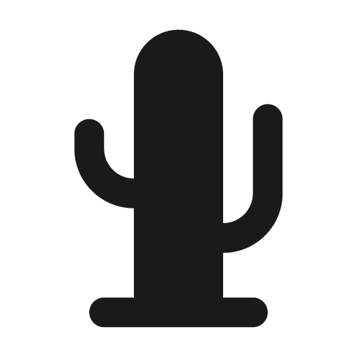 Cactus filled icon, filled style, from Tabler Icons