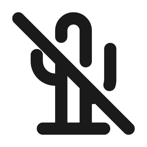 Cactus off icon, line style, from Tabler Icons