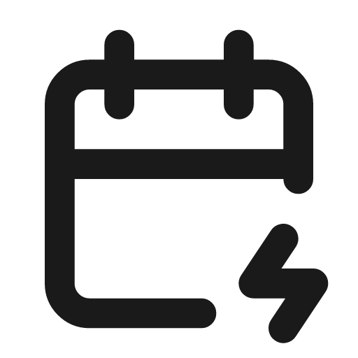 Calendar bolt icon, line style, from Tabler Icons