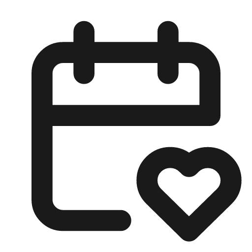 Calendar heart icon, line style, from Tabler Icons