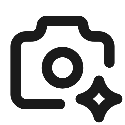 Camera spark icon, line style, from Tabler Icons