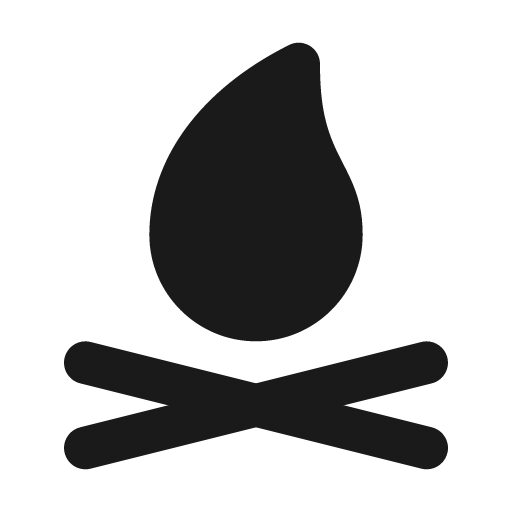 Campfire filled icon, filled style, from Tabler Icons