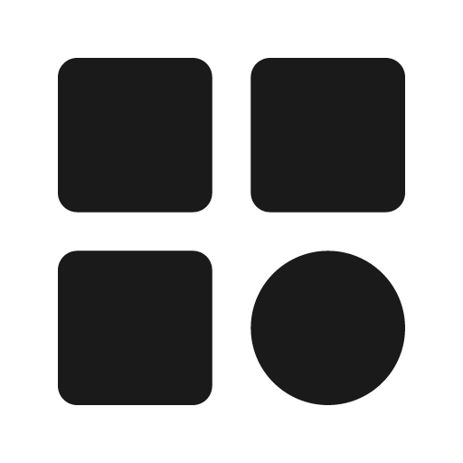 Category filled icon, filled style, from Tabler Icons