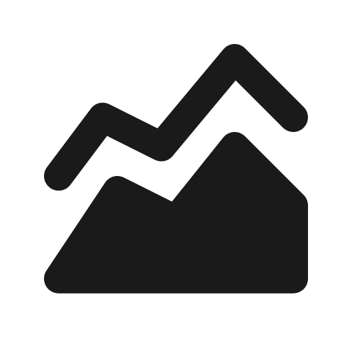 Chart area line filled icon, filled style, from Tabler Icons