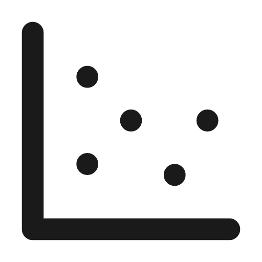Chart scatter icon, line style, from Tabler Icons