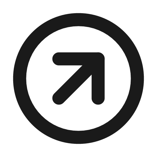 Circle arrow up right icon, line style, from Tabler Icons