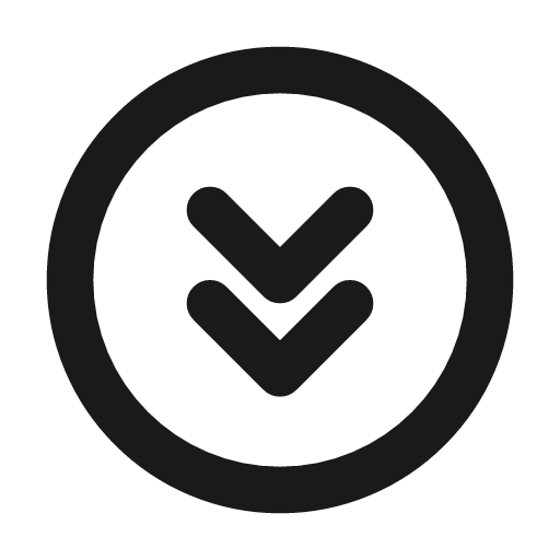 Circle chevrons down icon, line style, from Tabler Icons