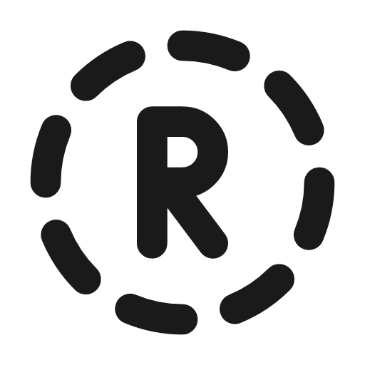 Circle dashed letter r icon, line style, from Tabler Icons