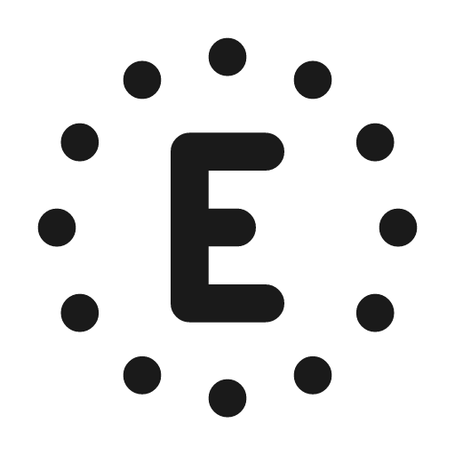 Circle dotted letter e icon, line style, from Tabler Icons