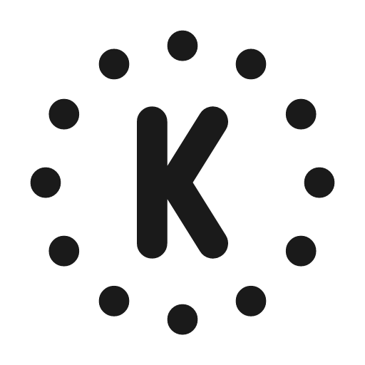 Circle dotted letter k icon, line style, from Tabler Icons