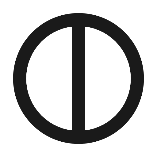 Circle half icon, line style, from Tabler Icons