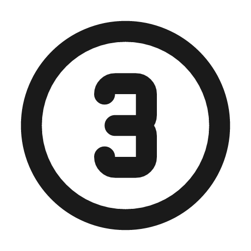 Circle number 3 icon, line style, from Tabler Icons