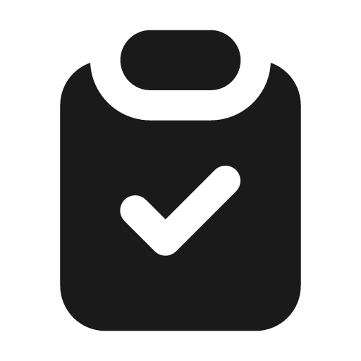 Clipboard check filled icon, filled style, from Tabler Icons